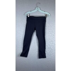 Lululemon Pants Womens Small Black Capri Leggings Mesh Zip Pocket Reflective